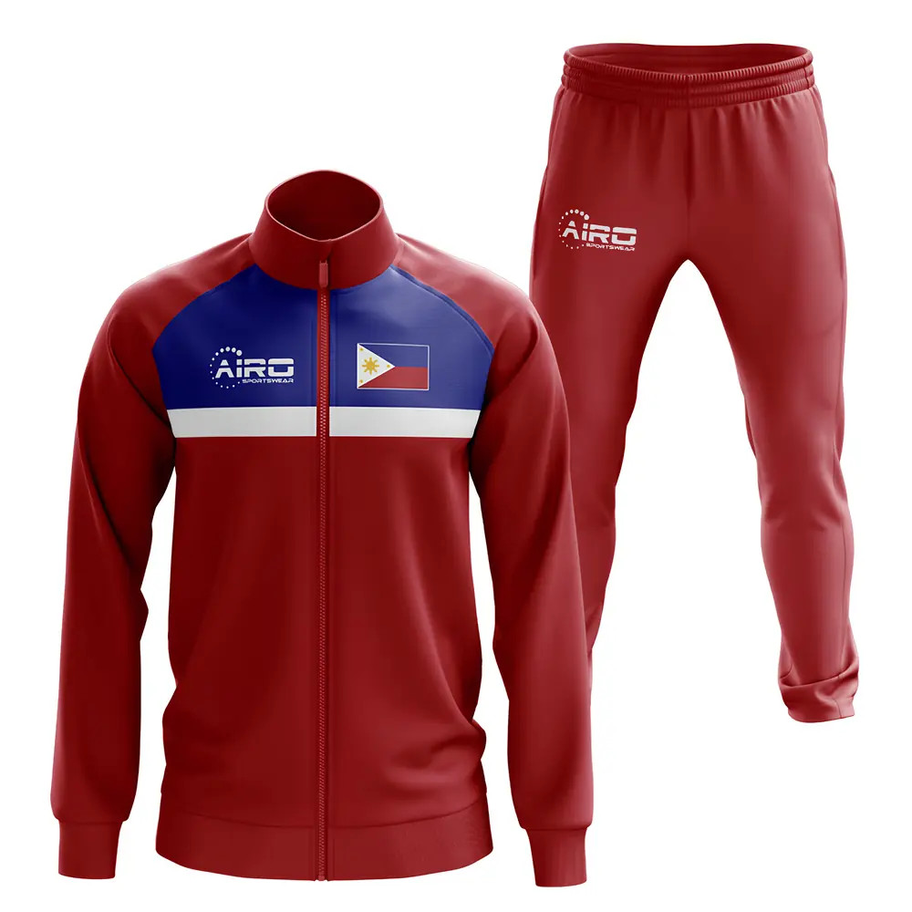 Philippines Concept Football Tracksuit (Red) Polyester Made By: Airo Sportswear Men's Red 5XL