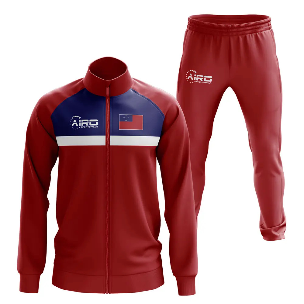 Samoa Concept Football Tracksuit (Red) Polyester Made By: Airo Sportswear Men's Red 4XL