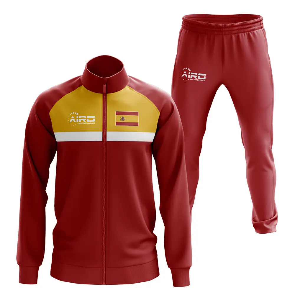 Spain Concept Football Tracksuit (Red) Polyester Made By: Airo Sportswear Men's Red 4XL