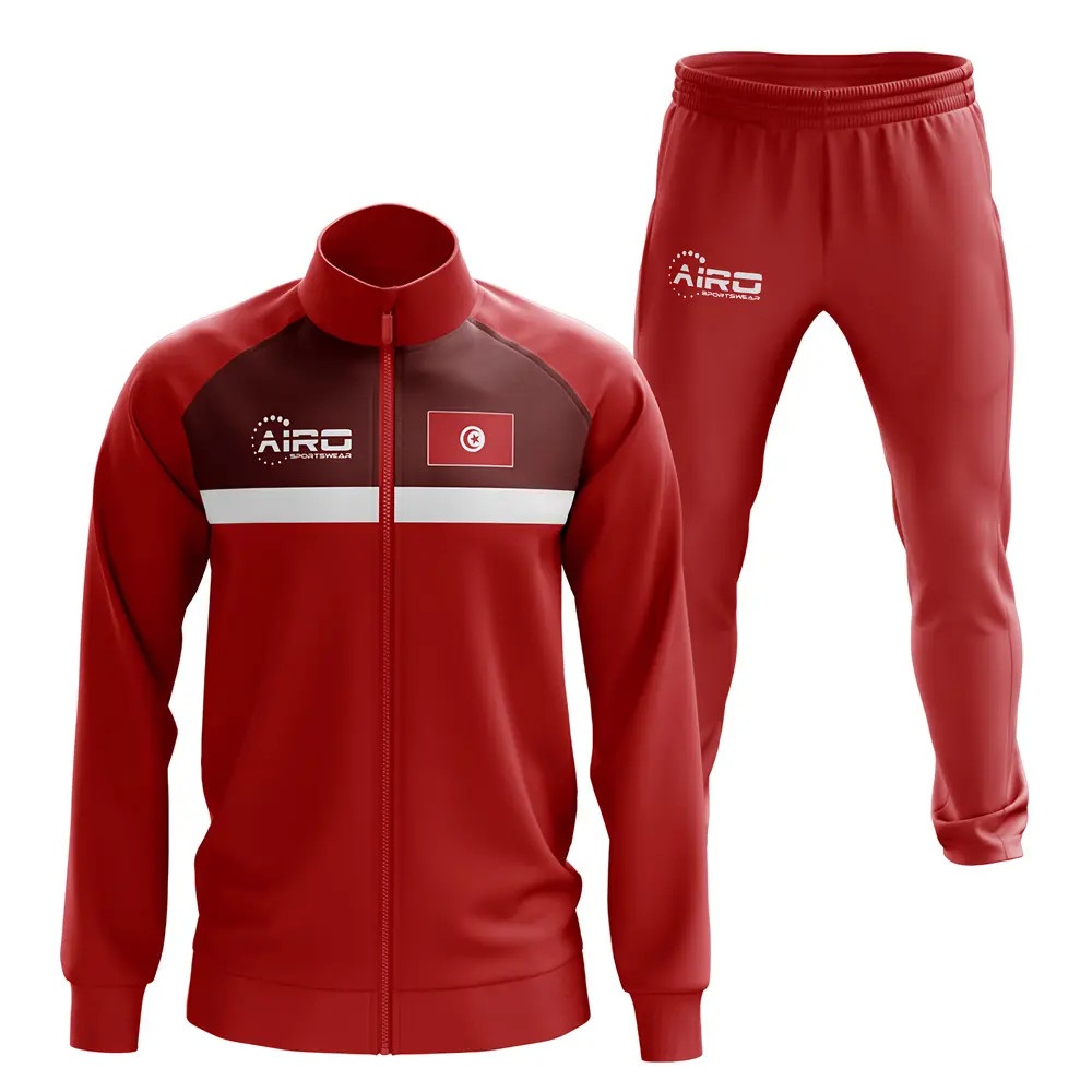 Tunisia Concept Football Tracksuit (Red) Polyester Made By: Airo Sportswear Men's Red 4XL