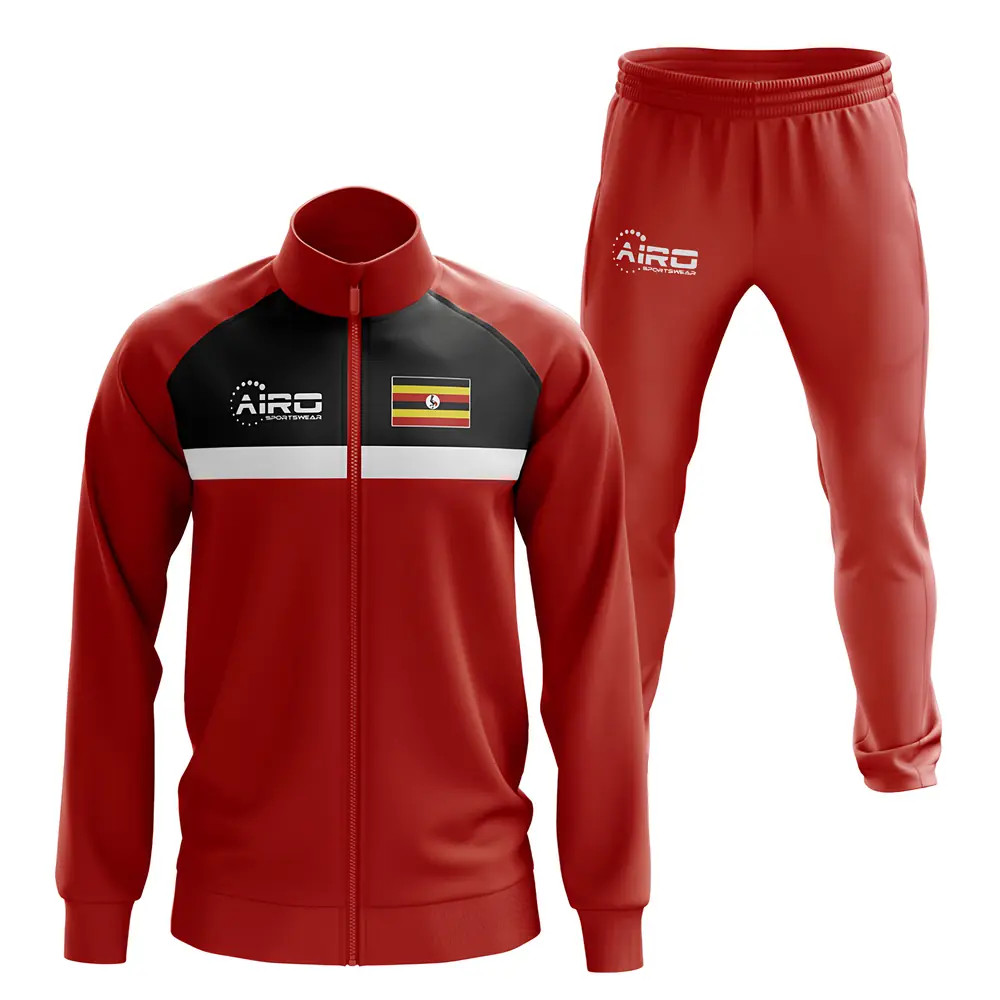 Uganda Concept Football Tracksuit (Red) Polyester Made By: Airo Sportswear Men's Red 4XL