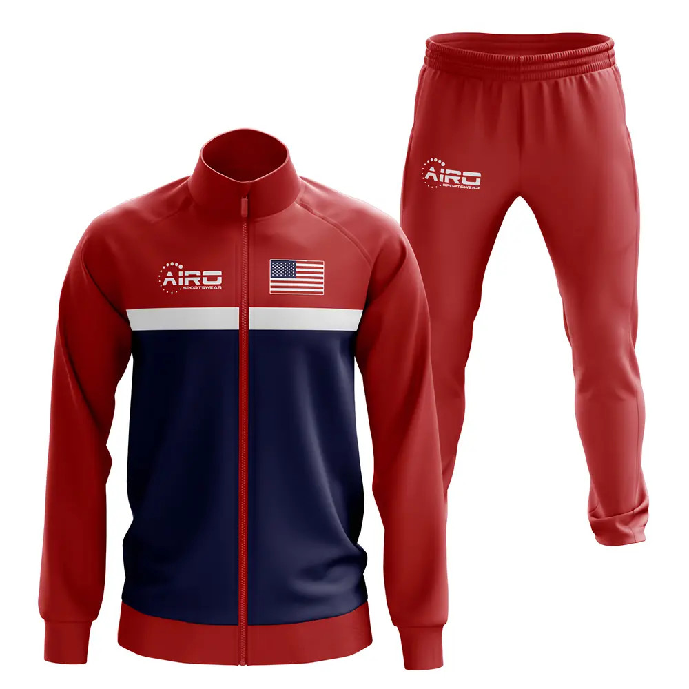 Usa Concept Football Tracksuit (Red) Polyester Made By: Airo Sportswear Men's Red 3XL