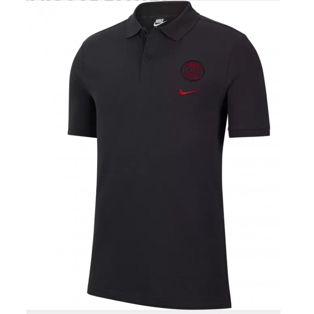 Nike Paris Saint Germain Polo NSW Crest - Oil grey/Obsidian/University Red  | AT4462-080 | FOOTY.COM