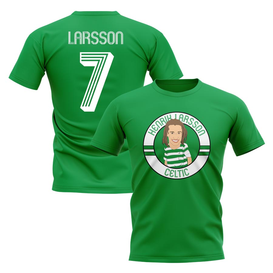 Click to view product details and reviews for Henrik Larsson Celtic Illustration T Shirt Green.