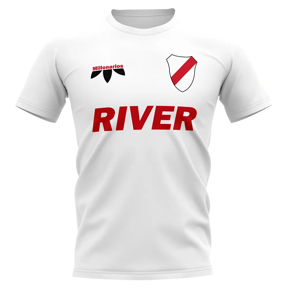 River Plate Vintage Football T-Shirt (White) Polyester Uksoccershop Men's White Extra Large