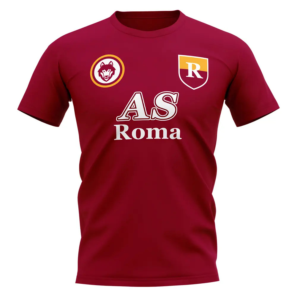 Roma Vintage Football T-Shirt (Maroon) Polyester Uksoccershop Men's Maroon Xxl
