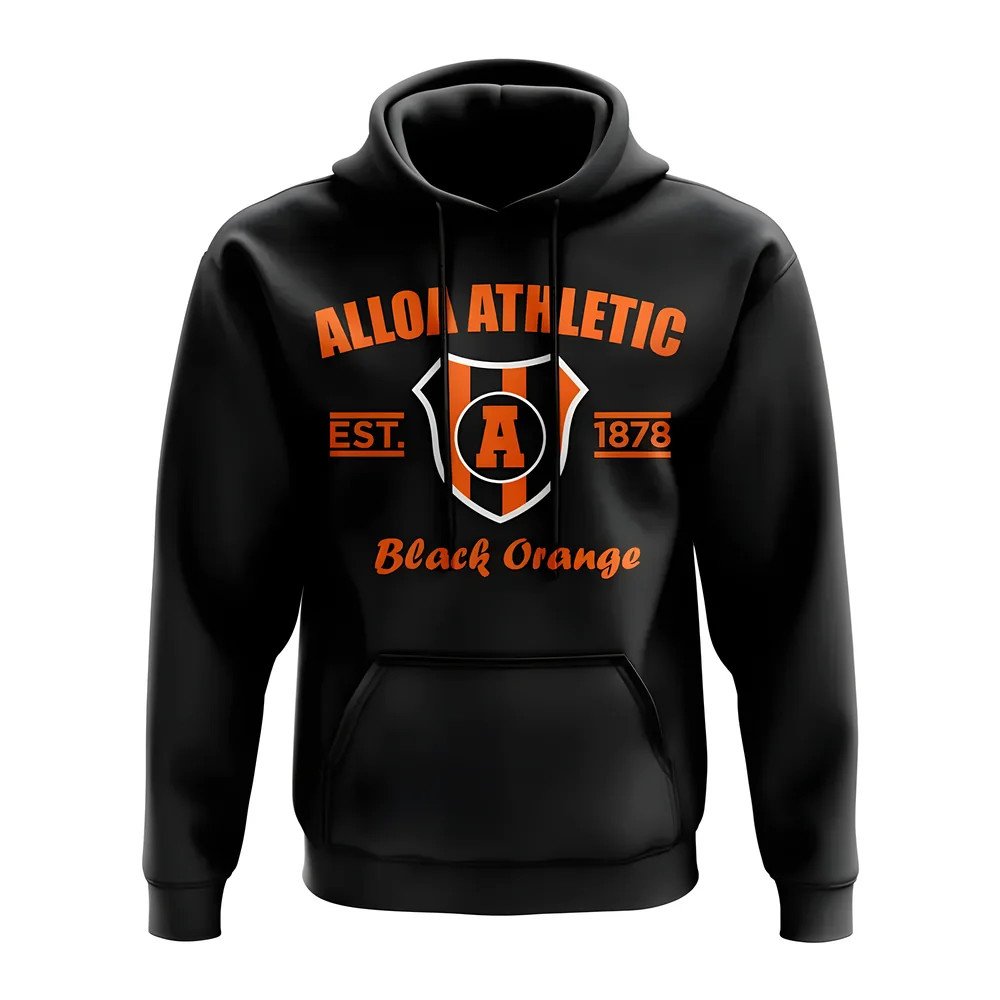Alloa Established Football Hoody (Black) Polyester Aston Villa Uksoccershop Men's Black Medium
