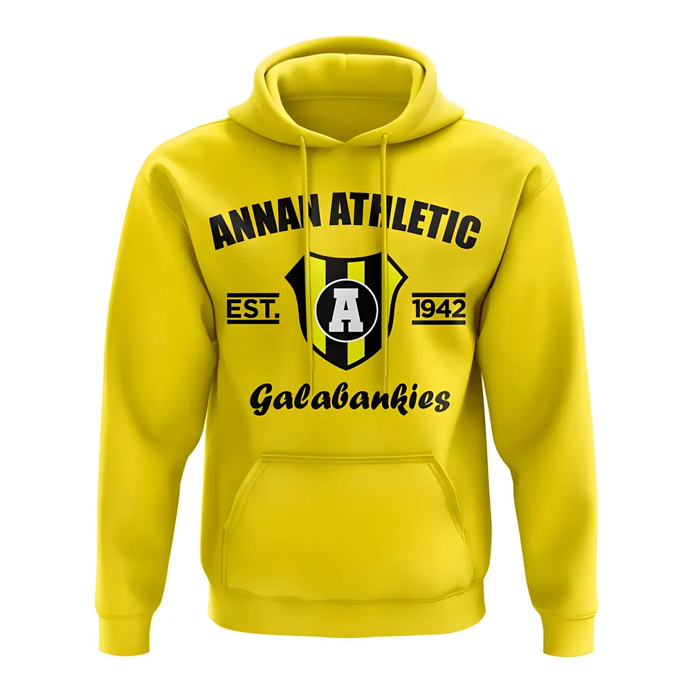 Annan Established Football Hoody (Yellow) Polyester Aston Villa Uksoccershop Men's Yellow Large