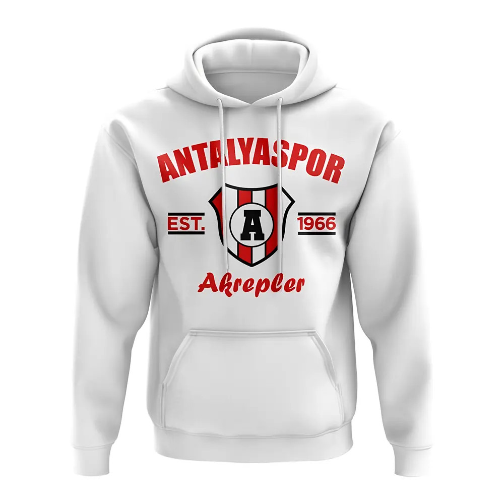 Antalyaspor Established Football Hoody (White) Polyester Uksoccershop Men's White Large