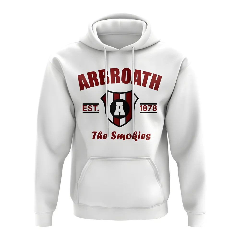 Arbroath Established Football Hoody (White) Polyester Uksoccershop Men's White Xxl