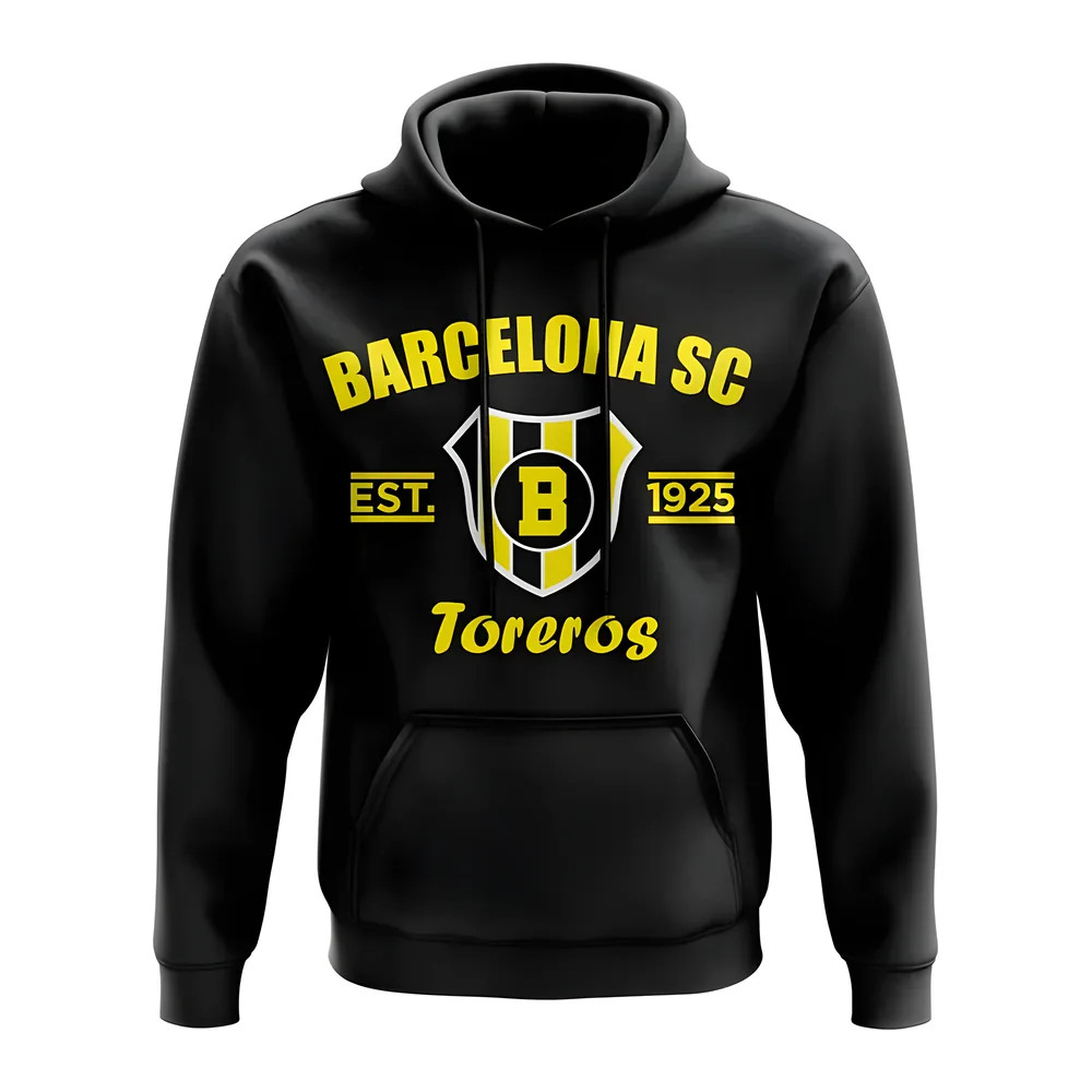 Barcelona Sc Established Football Hoody (Black) Polyester Uksoccershop Men's Black Extra Large