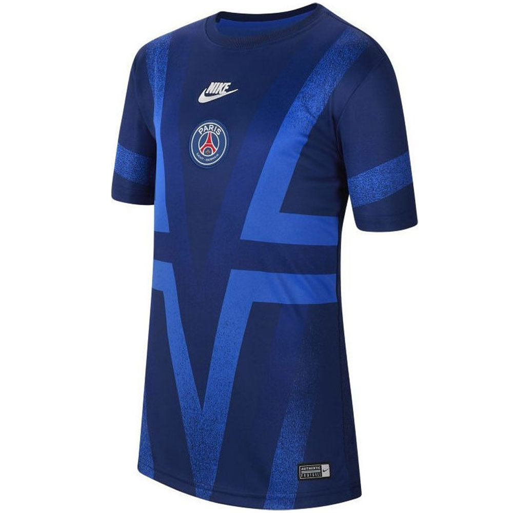 Click to view product details and reviews for 2019 2020 Psg Nike Pre Match Training Shirt Blue Kids.