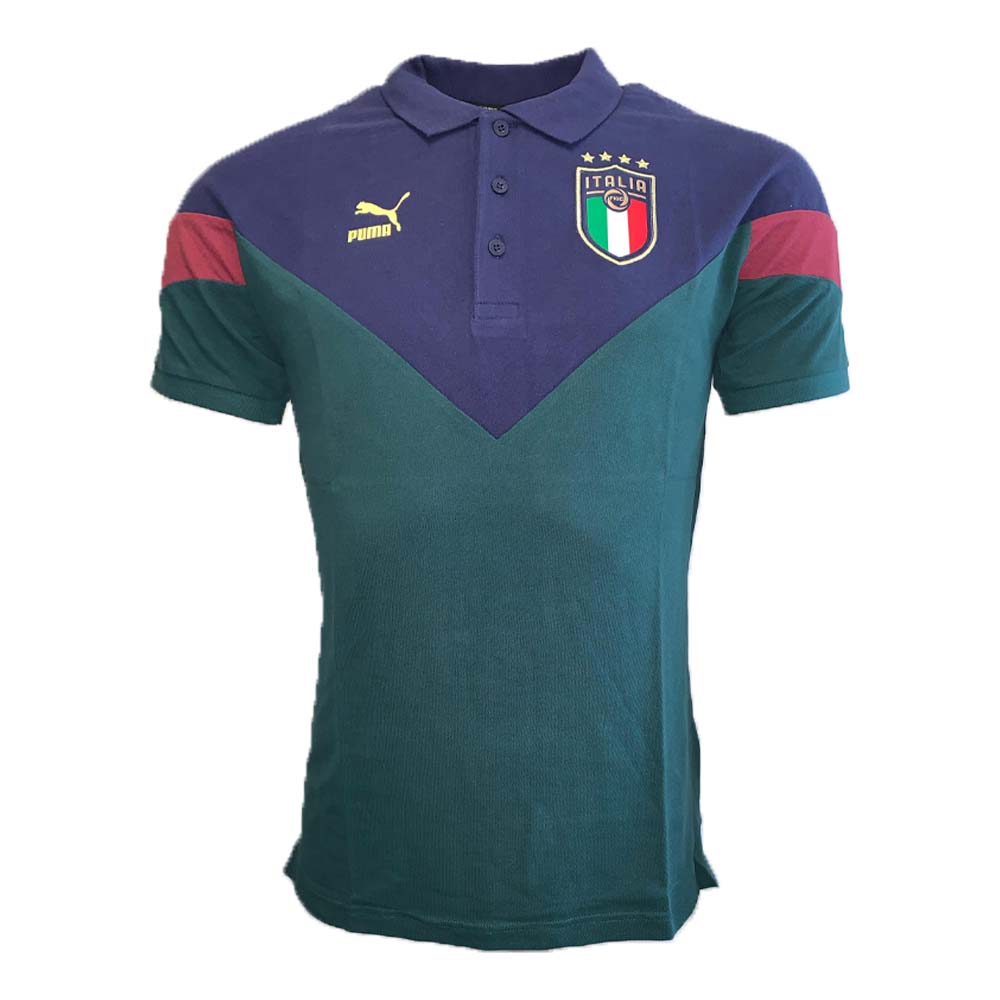 2019-2020 Italy Puma Iconic MCS Polo Shirt (Pine) [75666102] - Uksoccershop