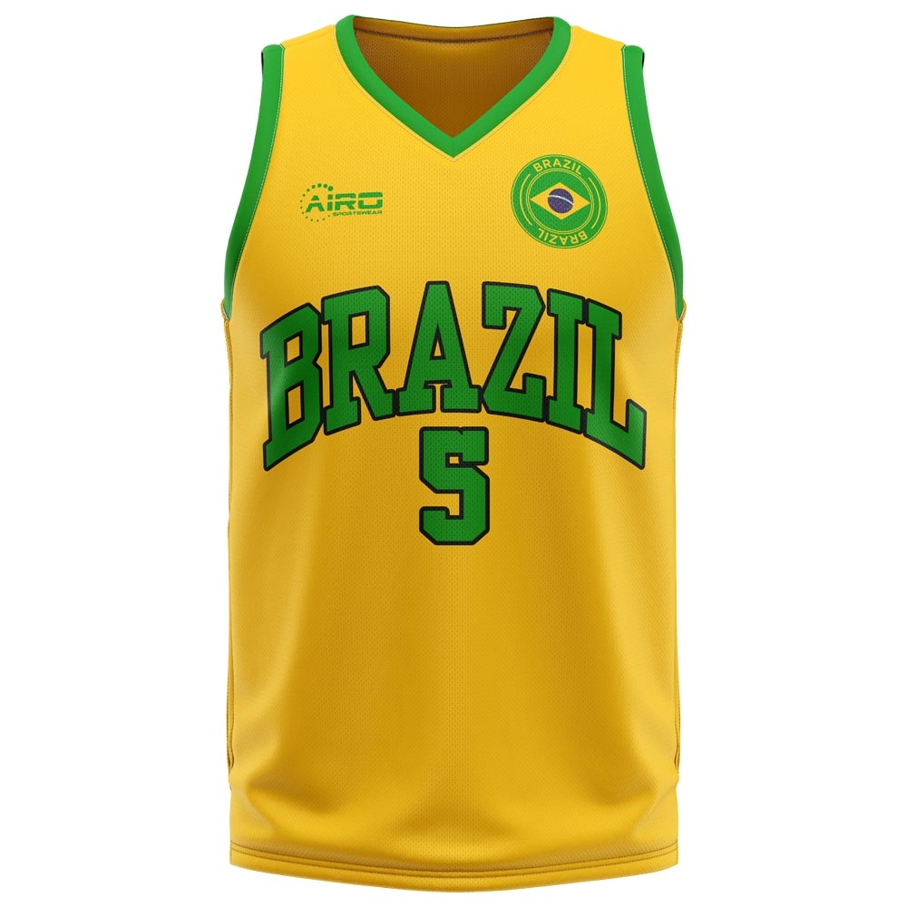 Brazil Home Concept Basketball Shirt 