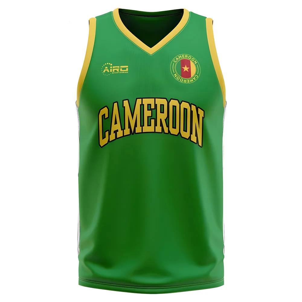 Cameroon Home Concept Basketball Shirt Polyester Made By: Airo Sportswear Men's Yellow 4XL