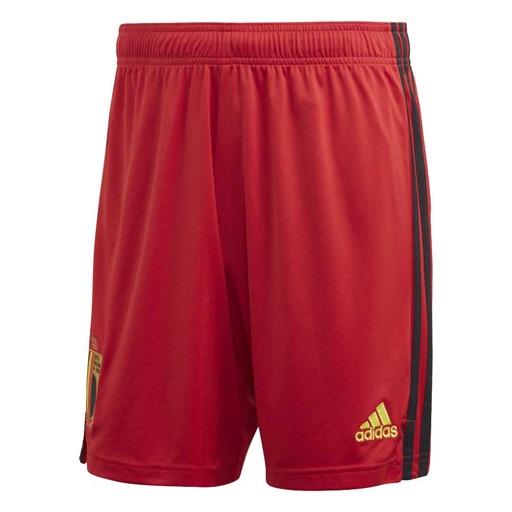 red adidas football shorts