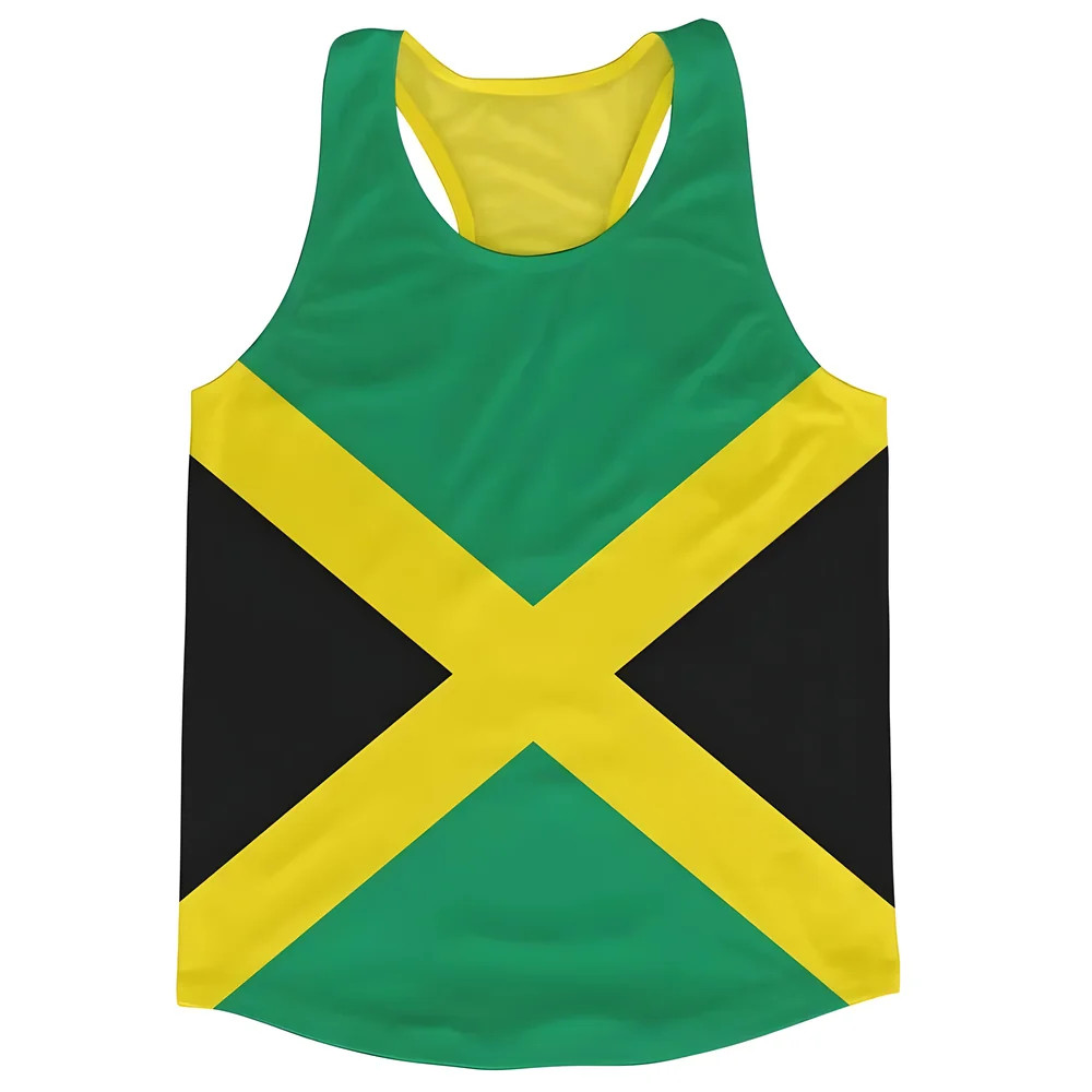 Jamaica Flag Running Vest Polyester Made By: Airo Sportswear Men's Green 4XL