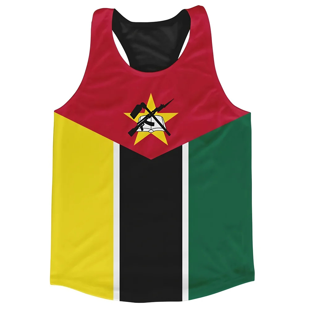Mozambique Stripe Running Vest Polyester Made By: Airo Sportswear Men's Yellow Xxl