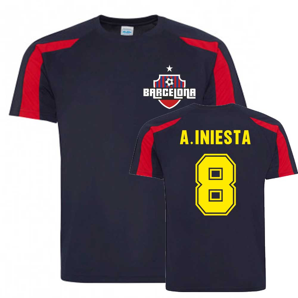 Click to view product details and reviews for Andres Iniesta Barcelona Sports Training Jersey Navy.