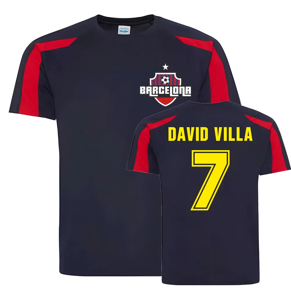David Villa Barcelona Sports Training Jersey (Navy) Polyester Uksoccershop Men's Navy Extra Large