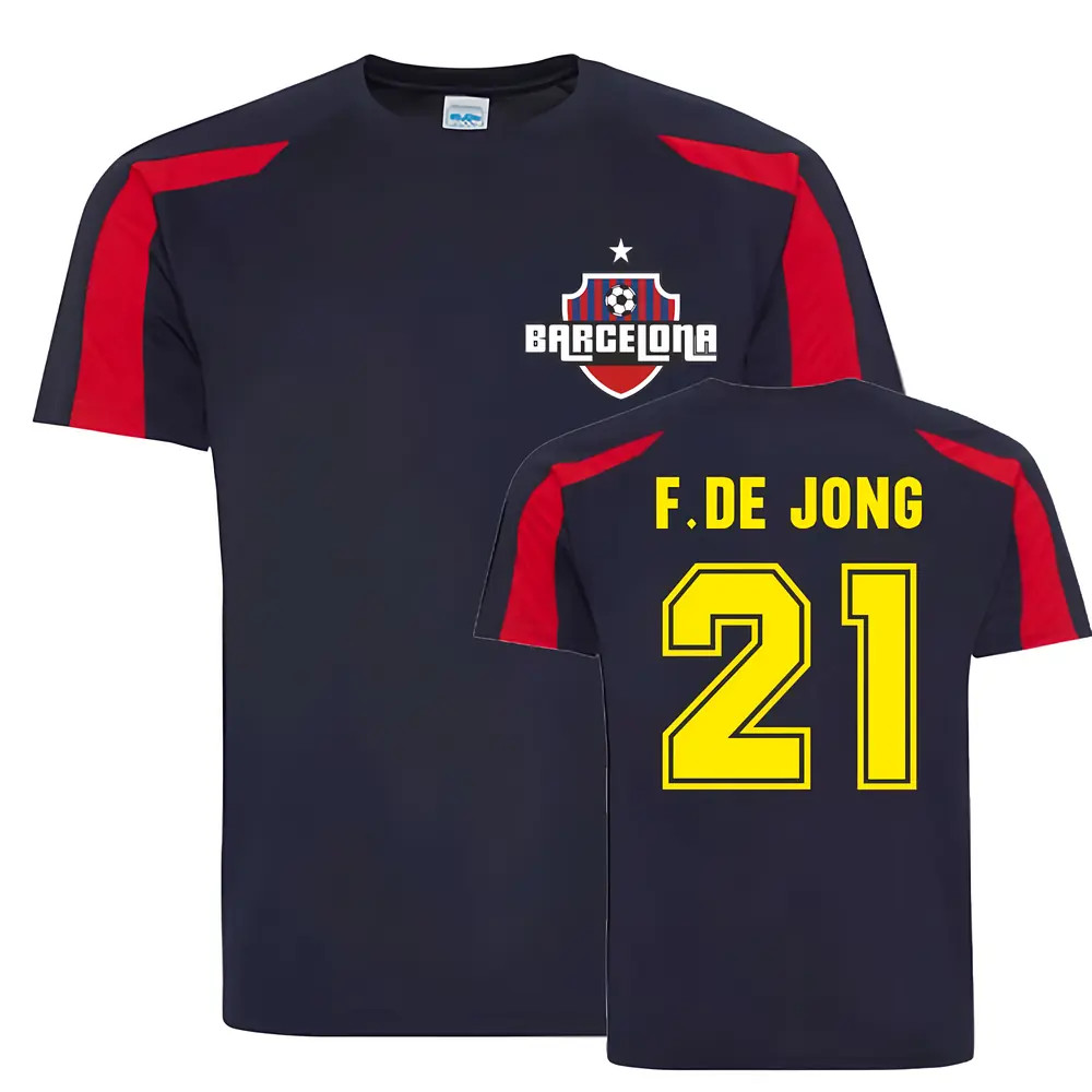 Frenkie De Jong Barcelona Sports Training Jersey (Navy) Polyester Uksoccershop Men's Navy Xxl