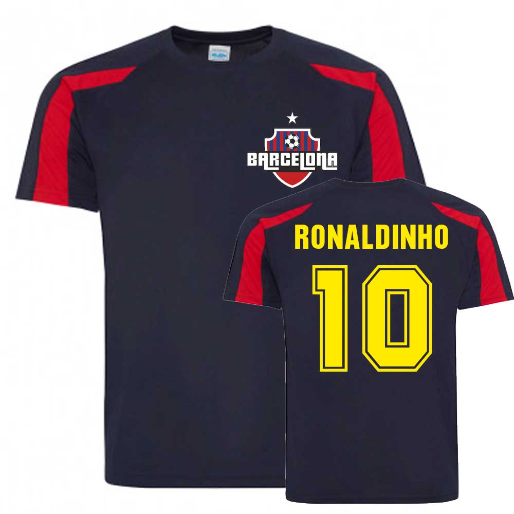 Click to view product details and reviews for Ronaldinho Barcelona Sports Training Jersey Navy.