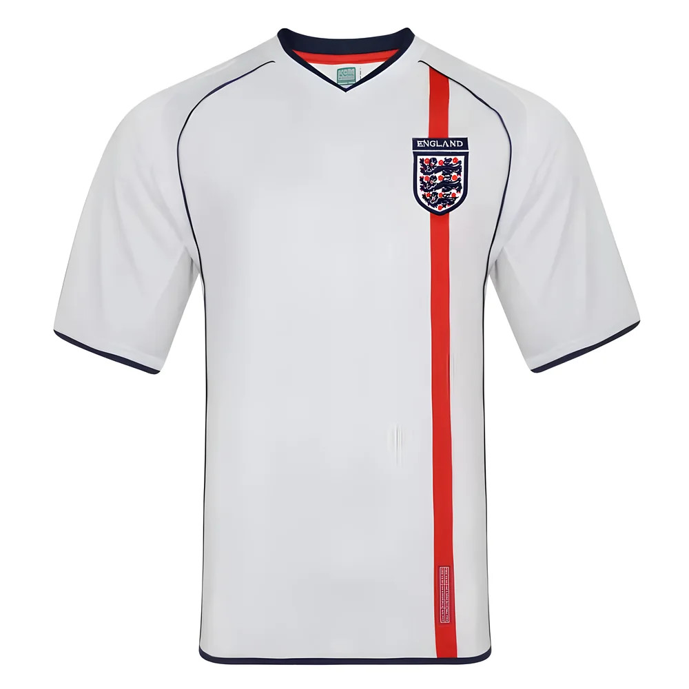 England 2002 Retro Football Shirt Polyester Made By: Score Draw Men's White 3XL