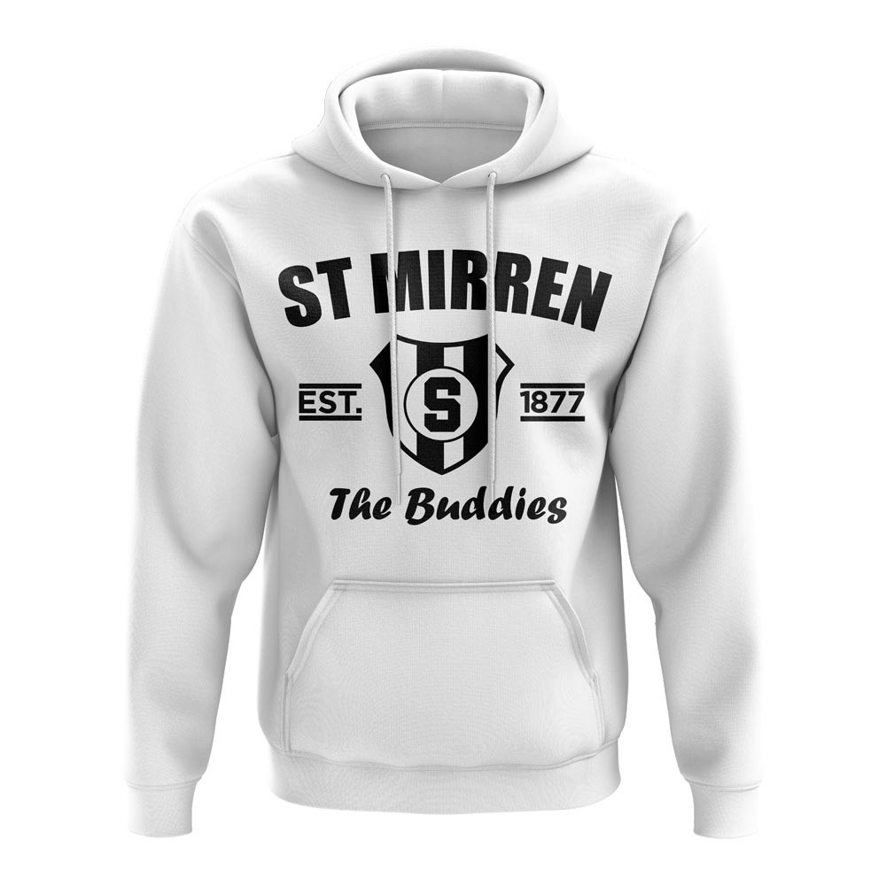 St Mirren Established Football Hoody (White) Polyester Uksoccershop Men's White Medium