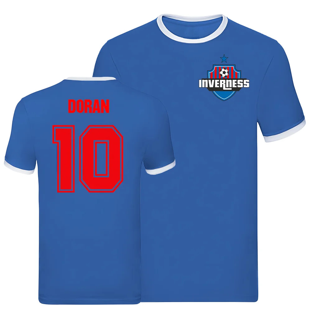 Aaron Doran Inverness Caledonian Thistle Ringer Tee (Blue) Polyester Uksoccershop Men's Blue Medium