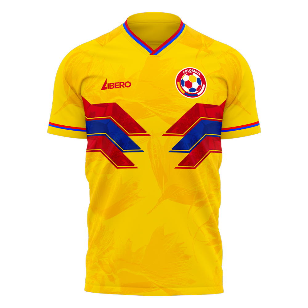 '26-'27 Colombia Home Concept Kit (Libero) Adult Short Sleeve Polyester Made By: Libero Sportswear Men's Yellow 5XL