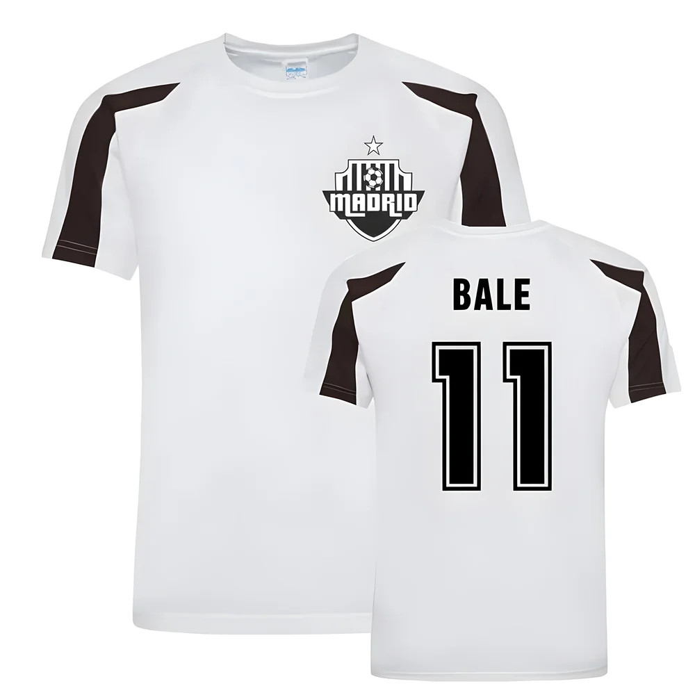 Gareth Bale Madrid Sports Training Jersey (White) Polyester Real Madrid Uksoccershop Men's White Medium