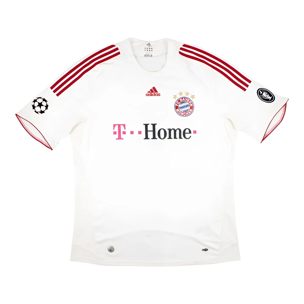 '08-'09 Bayern Munich Third Shirt ((Very Good) Polyester Made By: Adidas Men's White Xxl