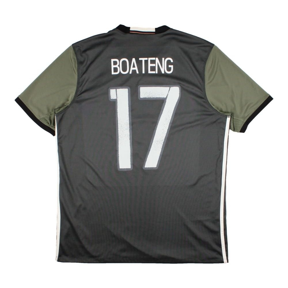 '16-'17 Germany Away Shirt (Boateng #17) ((Excellent) L) Polyester Made By: Adidas Men's Green Large
