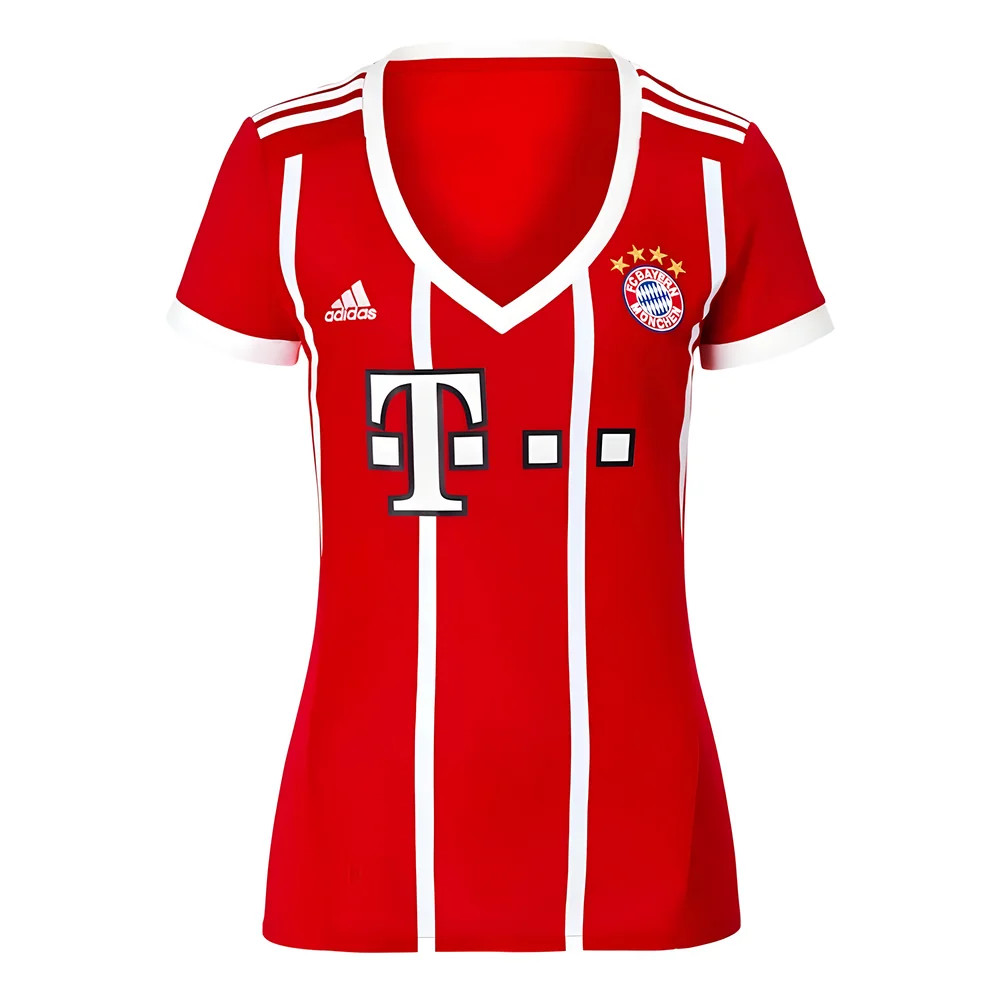 '17-'18 Bayern Munich Home Shirt ) ((Excellent) Polyester Made By: Adidas Women's Red Xxl