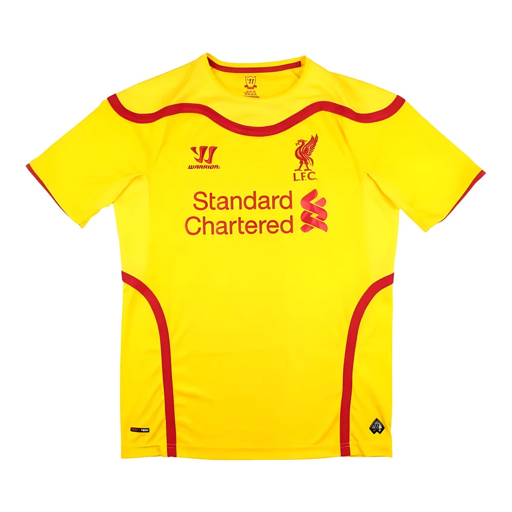 '14-'15 Liverpool Warrior Away Shirt (Mint) Polyester Men's Yellow Medium