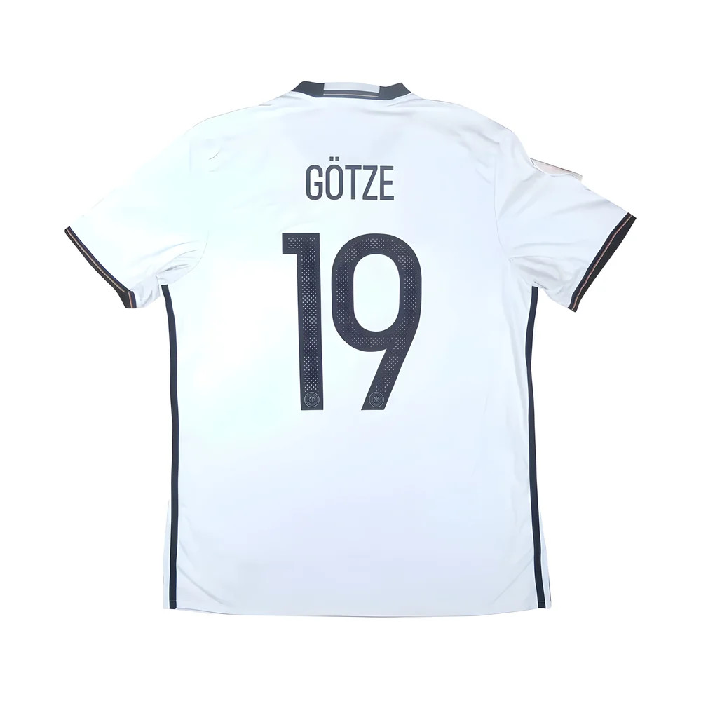 '16-'17 Germany Home Shirt (Gotze #19) (Very Good) Polyester Made By: Adidas Men's White Xxl