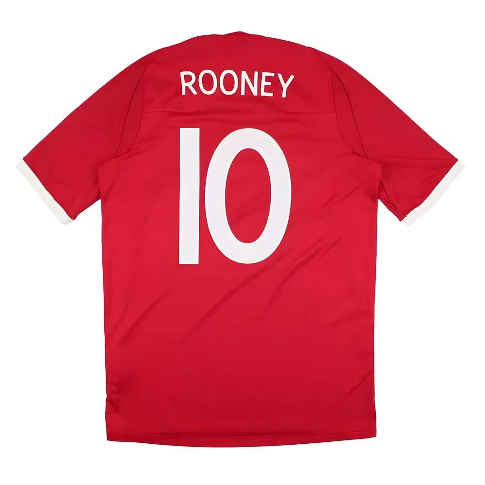 '10-'11 England Away Shirt (Rooney #10) (Very Good) Polyester Made By: Umbro Men's Red Medium