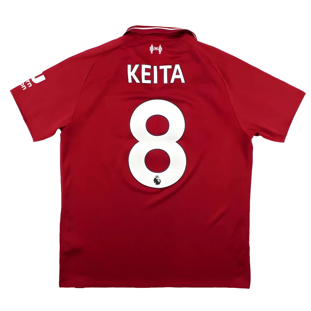 '18-'19 Liverpool Home Shirt (Keita #8) (S) (Excellent) Polyester Made By: New Balance Men's Red Small