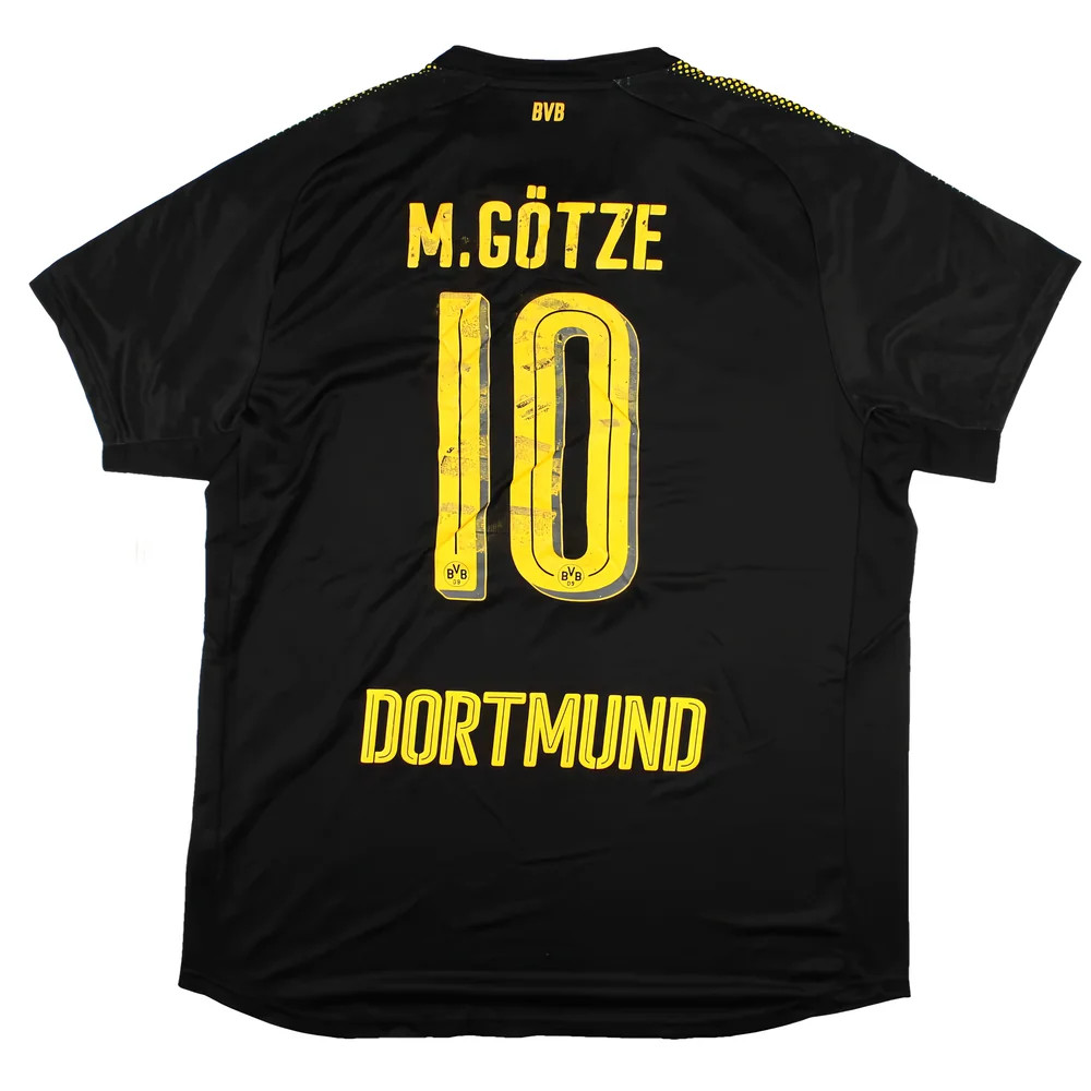 '17-'18 Borussia Dortmund Away Shirt ) Gotze #10 (Good) Polyester Made By: Puma Men's Black Extra Large