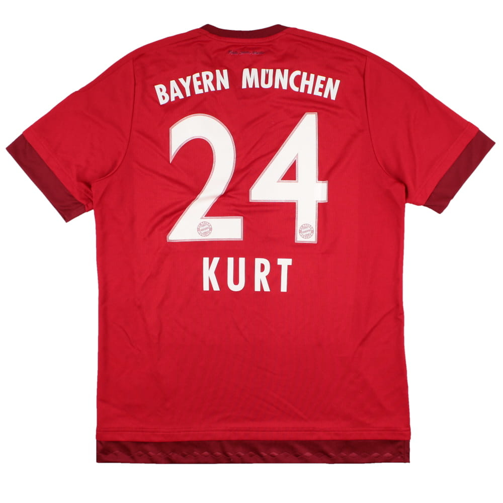 Bayern Munich 2015 16 Home Shirt L Kurt 24 Very Good TUfN0y Uksoccershop