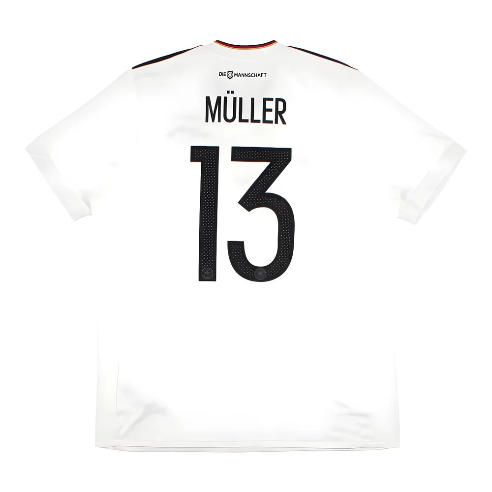 Germany 2017 Confederations Cup Home Shirt (L) Muller #13 (Good) Polyester Made By: Adidas Men's White Large
