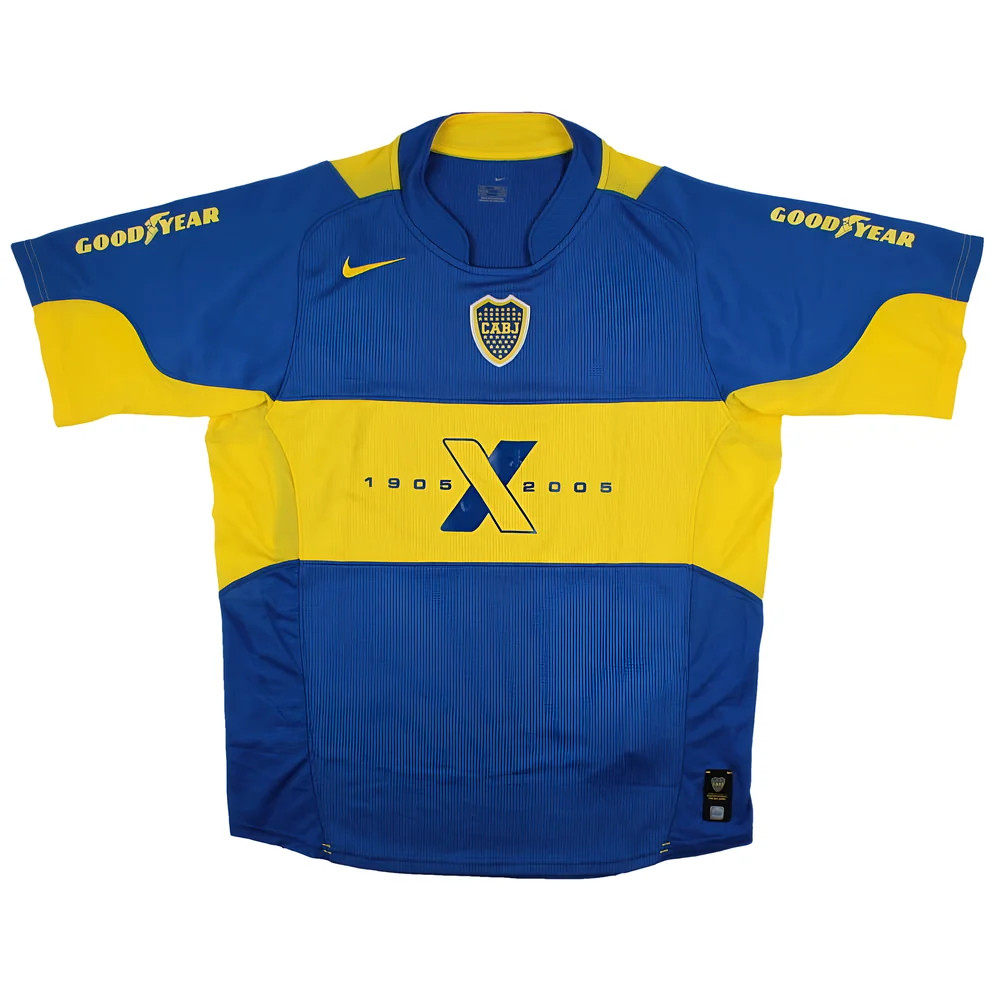 '05-'06 Boca Juniors Home Shirt (L) (Excellent) Polyester Made By: Nike Men's Blue Large