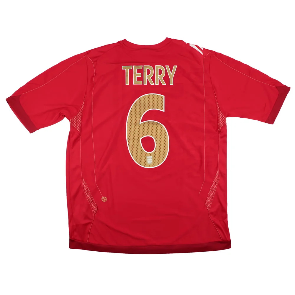 '06-'08 England Away Shirt (L) Terry #6 (Excellent) Polyester Made By: Umbro Men's Red Large