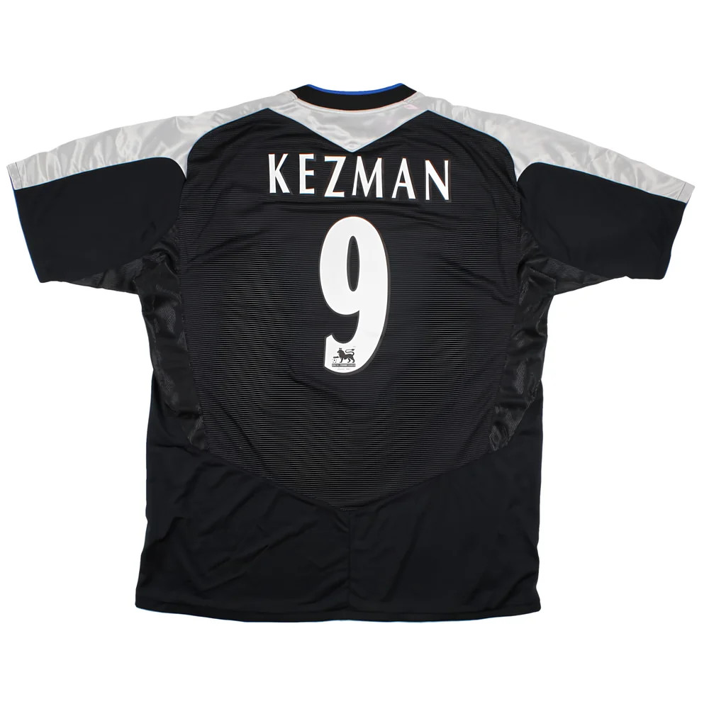 '04-'05 Chelsea Away Shirt ) Kezman #9 (Very Good) Polyester Made By: Umbro Men's Black Extra Large