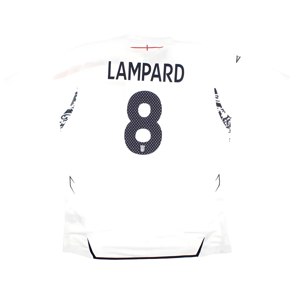 '07-'09 England Home Shirt ) Lampard #8 (Fair) Polyester Made By: Umbro Men's White Extra Large