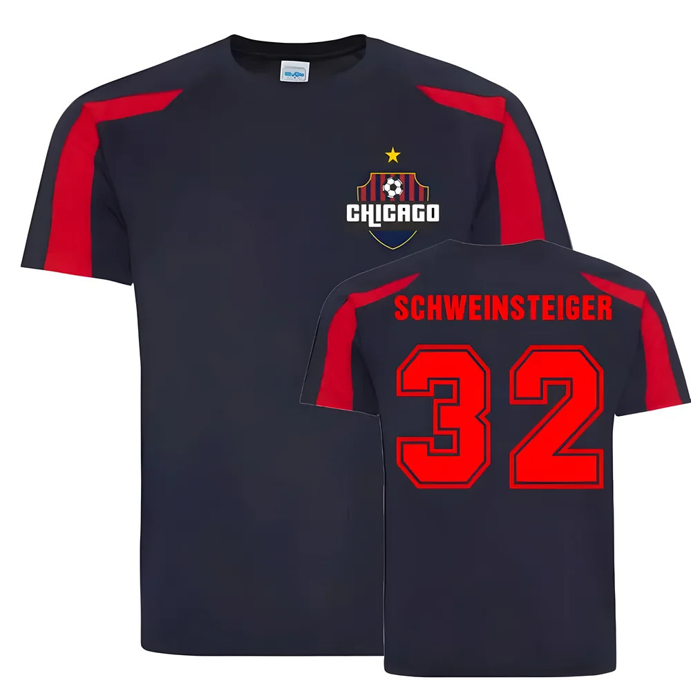 Bastian Schweinsteiger Chicago Sports Training Jersey (Navy) Polyester Uksoccershop Men's Navy Medium