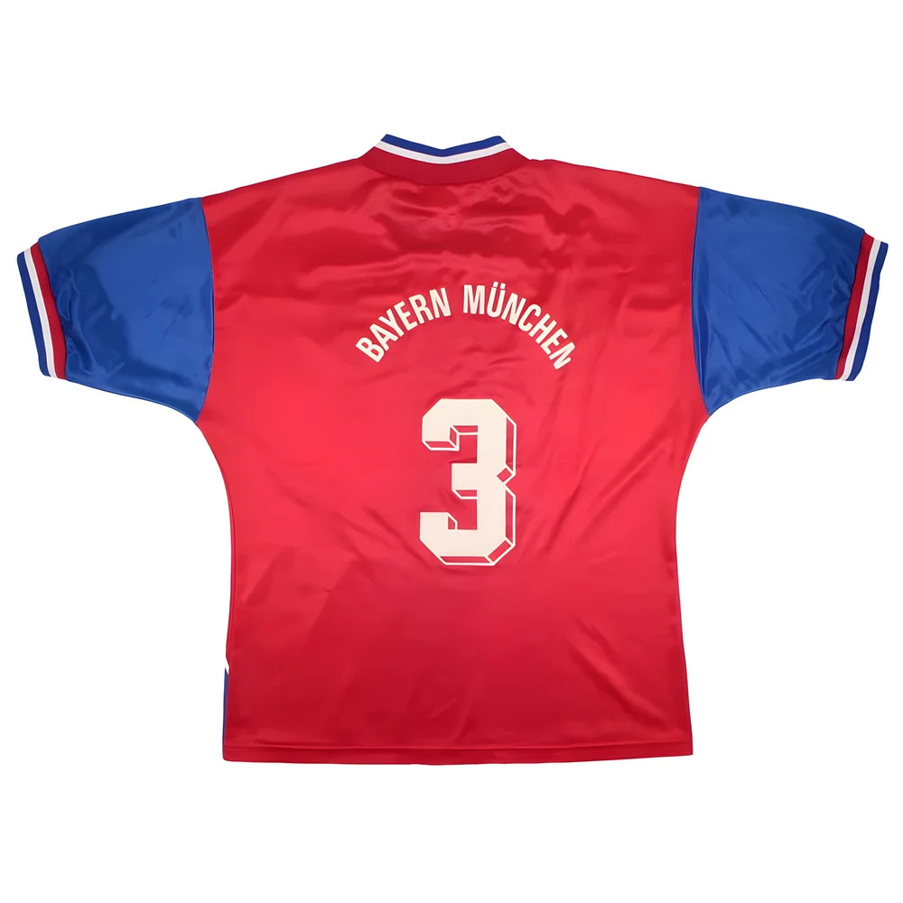 '93-'95 Bayern Munich Home Shirt ) #3 (Very Good) Polyester Made By: Adidas Men's Red Extra Large