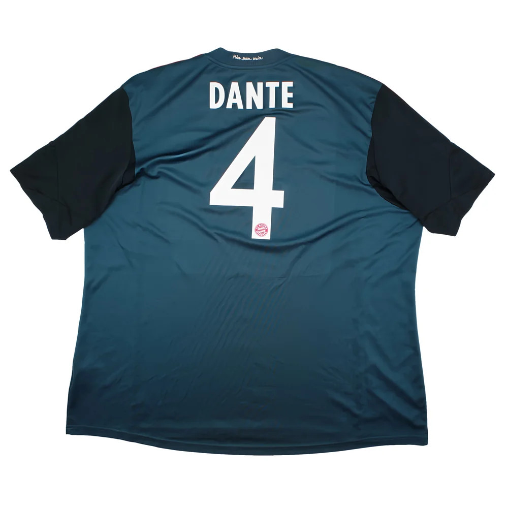 '13-'14 Bayern Munich Third Shirt ) Dante #4 (Excellent) Polyester Made By: Adidas Men's Blue 3XL