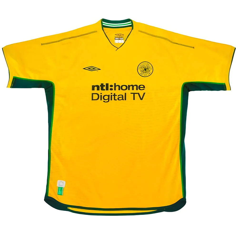 '02-'03 Celtic Away Shirt (Excellent) Polyester Made By: Umbro Men's Black Large