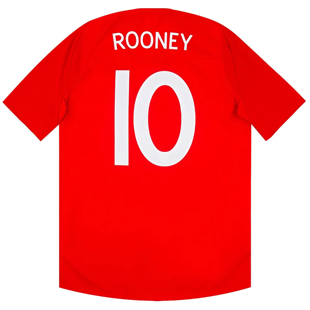 '10-'11 England Away Shirt (Rooney #10) (Very Good) Polyester Made By: Umbro Men's Red Medium